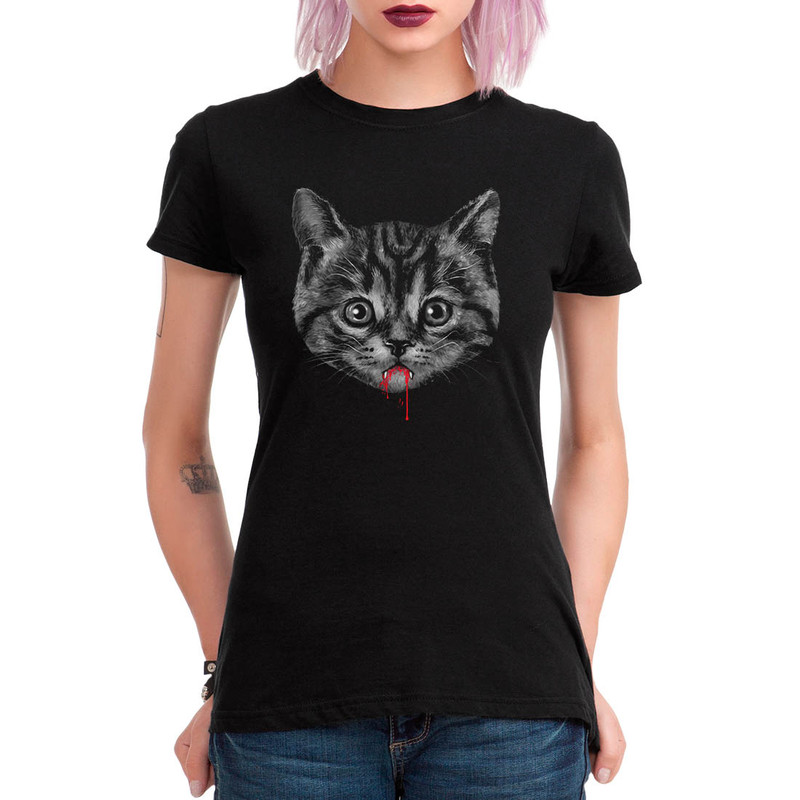 

Футболка женская Dream Shirts Кот Вампир черная S, Черный, Кот Вампир