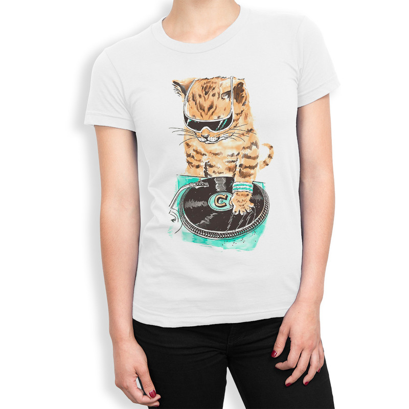 

Футболка женская Dream Shirts Кот Диджей белая XS, Белый, Кот Диджей