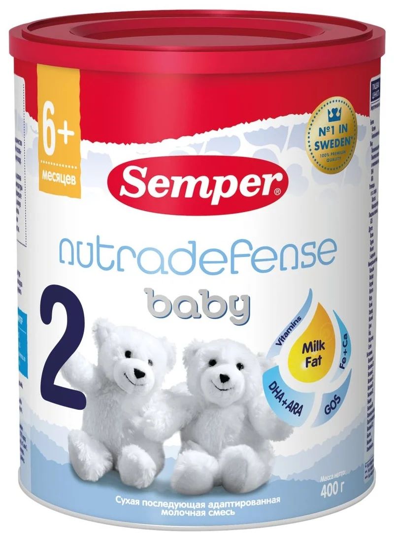 Молочная смесь Semper Baby Nutradefense от 6 до 12 мес. 400 г 811