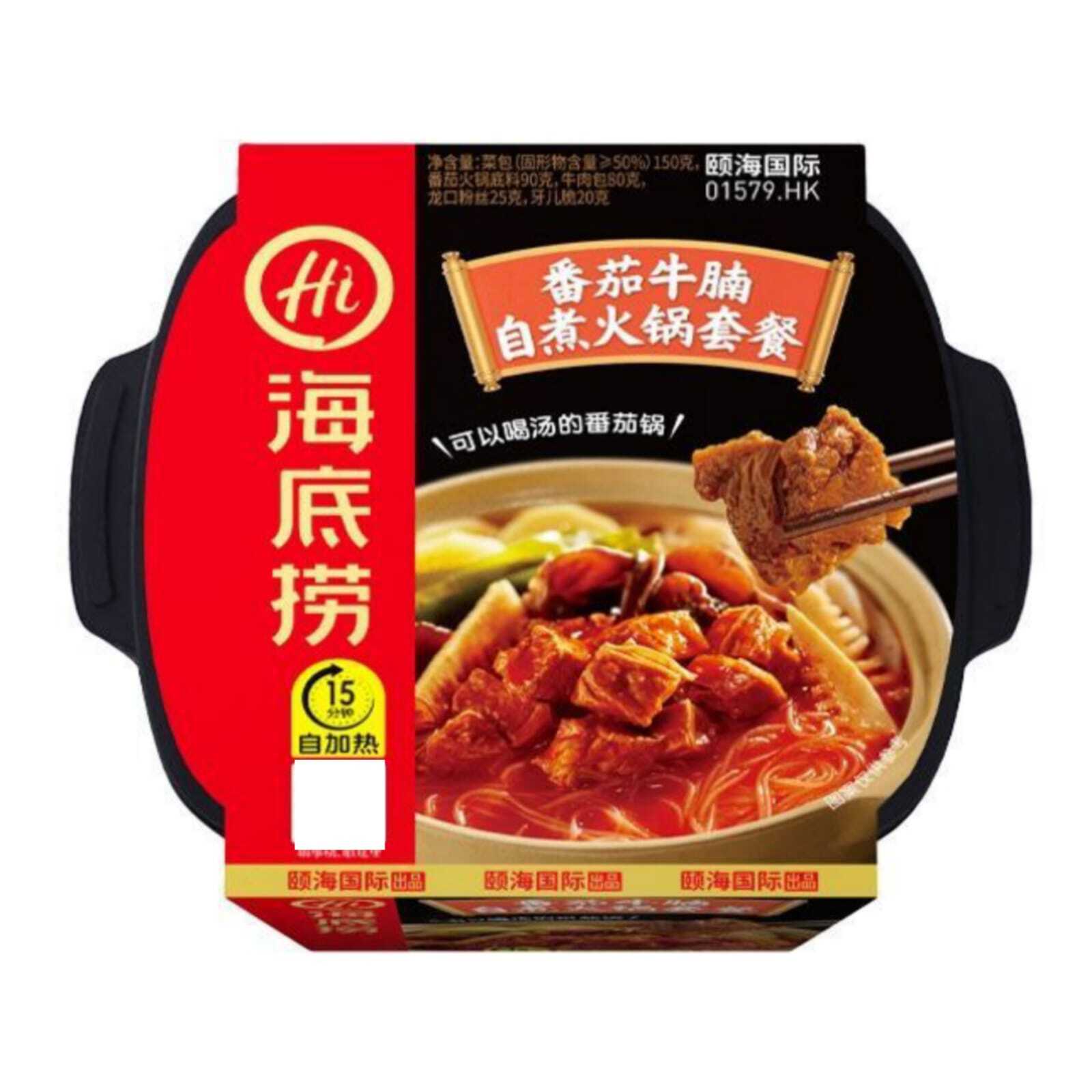 Саморазогревающаяся лапша Haidilao Hi Hot Pot с говядиной и томатом, 435 г