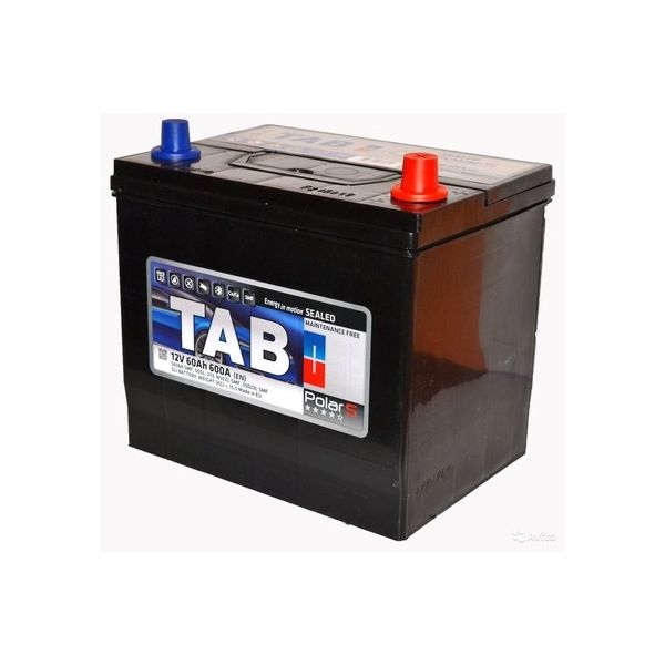 фото Аккумулятор легковой "tab" polar jis mf (60ач о/п) 55d23l (нижний бортик) tab batteries