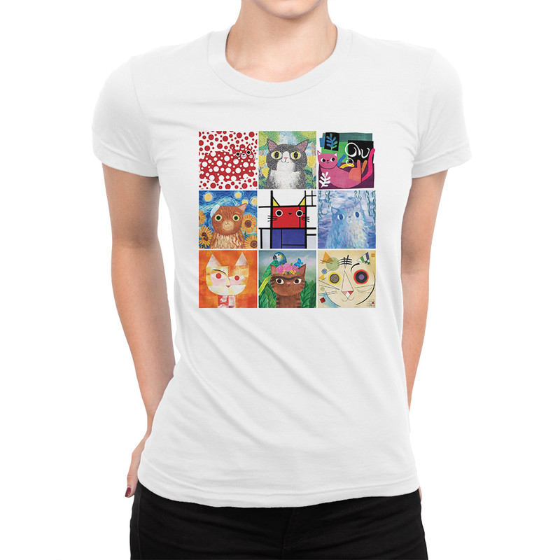 

Футболка женская Dream Shirts Кошачье Исскуство белая S, Белый, Кошачье Исскуство
