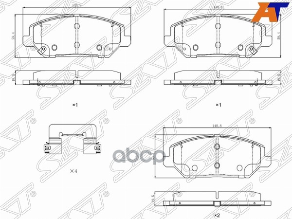

Колодки Тормозные Перед Hyundai I30 16-/Kia Ceed Iii 18- Sat St-28-0052