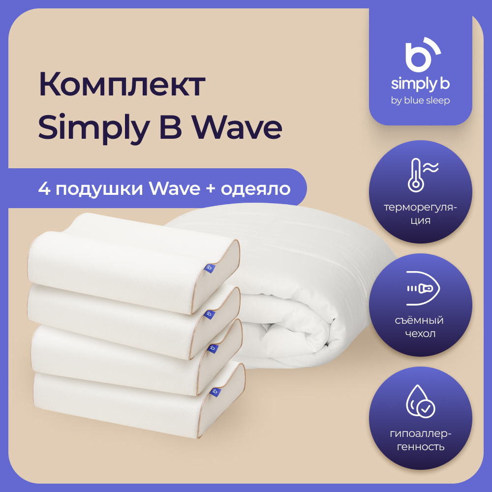 

Комплект Simply B wave hotel standart, Белый, set_simply_b_hotel_standart