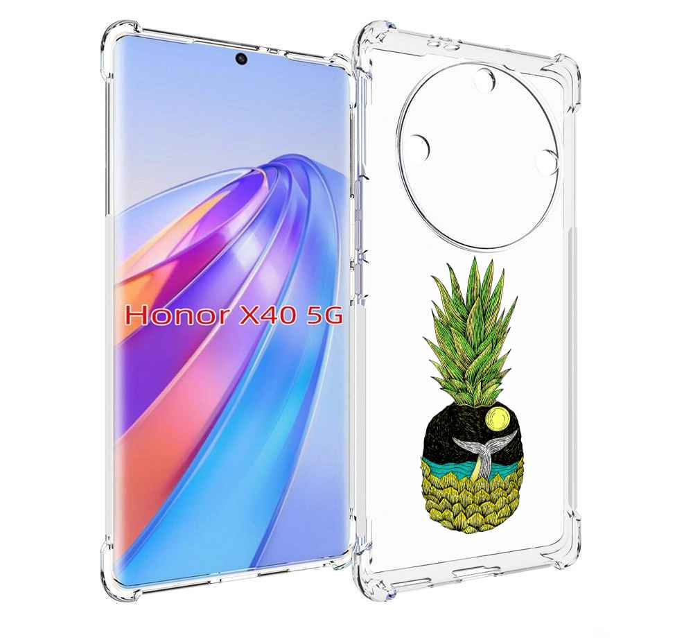 

Чехол MyPads ананас с китом для Honor X40, Прозрачный, Tocco