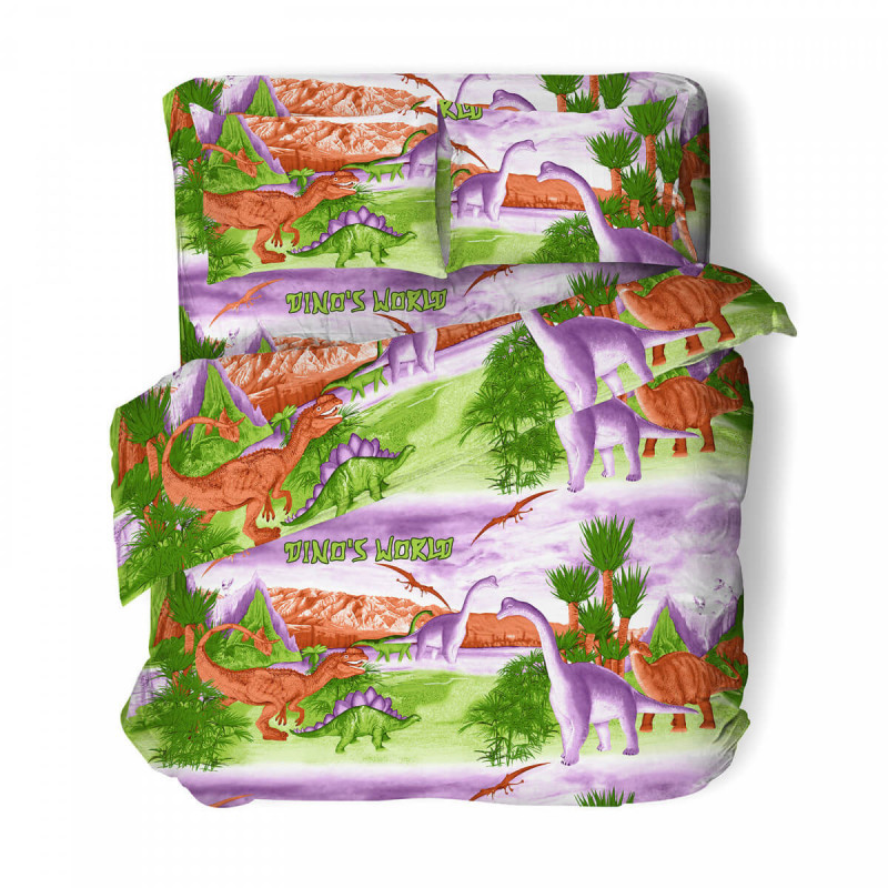 

Простынь 1.5 сп. 150х215 бязь Удивительный мир дино