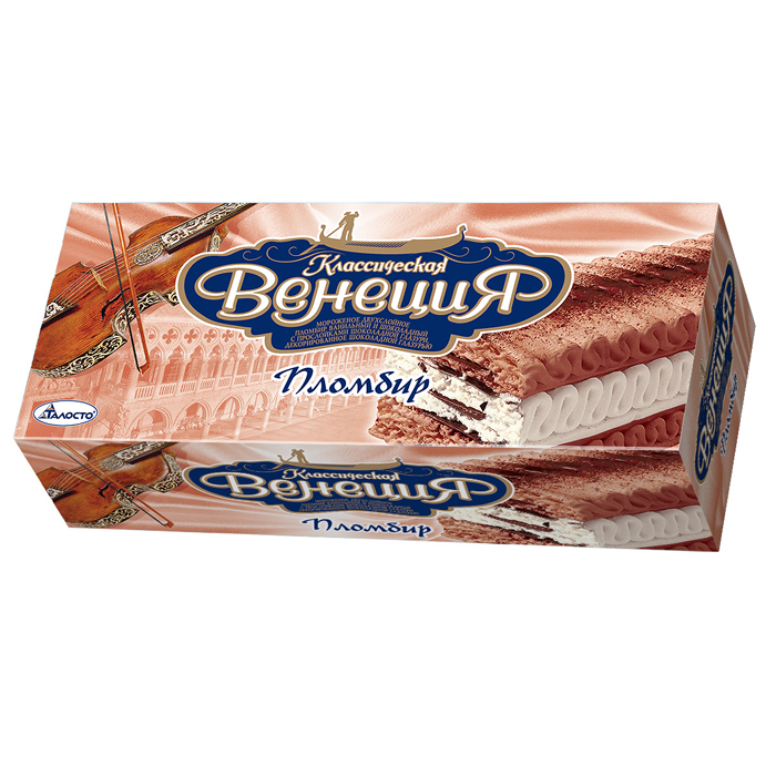 

Мороженое Классическая Венеция рулет ванильно-шоколадный, с шоколадной глазурью, 450 г