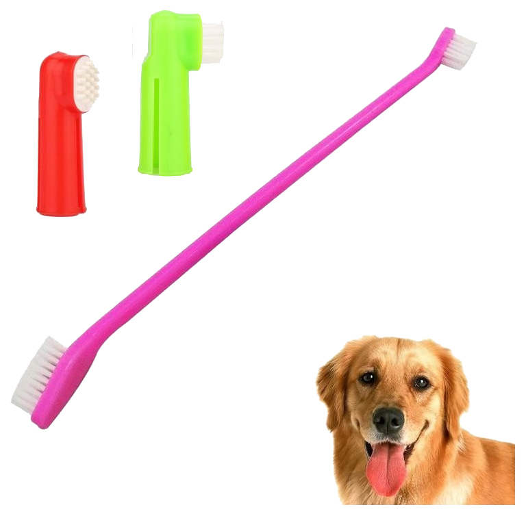

Набор зубных щёток для собак Luxury Paws, 3 шт 00112387, Зеленый;красный;розовый