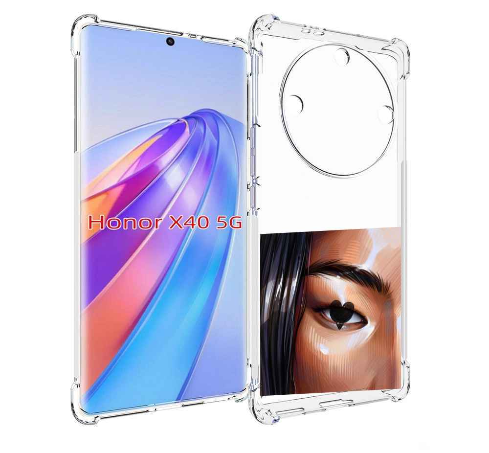 

Чехол MyPads зрачок-сердце женский для Honor X40, Прозрачный, Tocco
