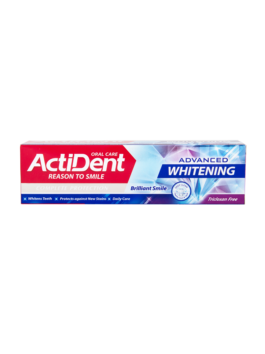 Зубная паста Active Actident Отбеливающая без парабенов, 130 г consly зубная паста гелевая отбеливающая urban gel toothpaste