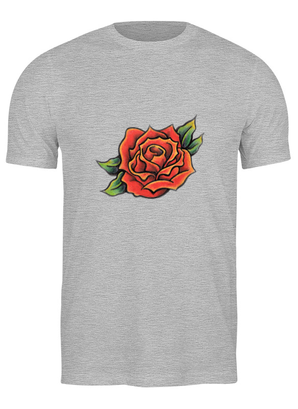 

Футболка мужская Printio Tattoo rose серая M, Серый, Tattoo rose