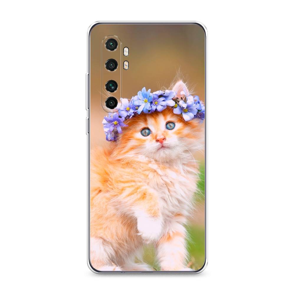 

Чехол Awog на Xiaomi Mi Note 10 lite "Рыжий кот в венке", Разноцветный, 38450-1