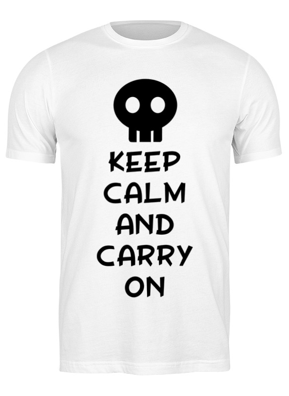 

Футболка мужская Printio Keep calm and carry on белая M, Белый, Keep calm and carry on