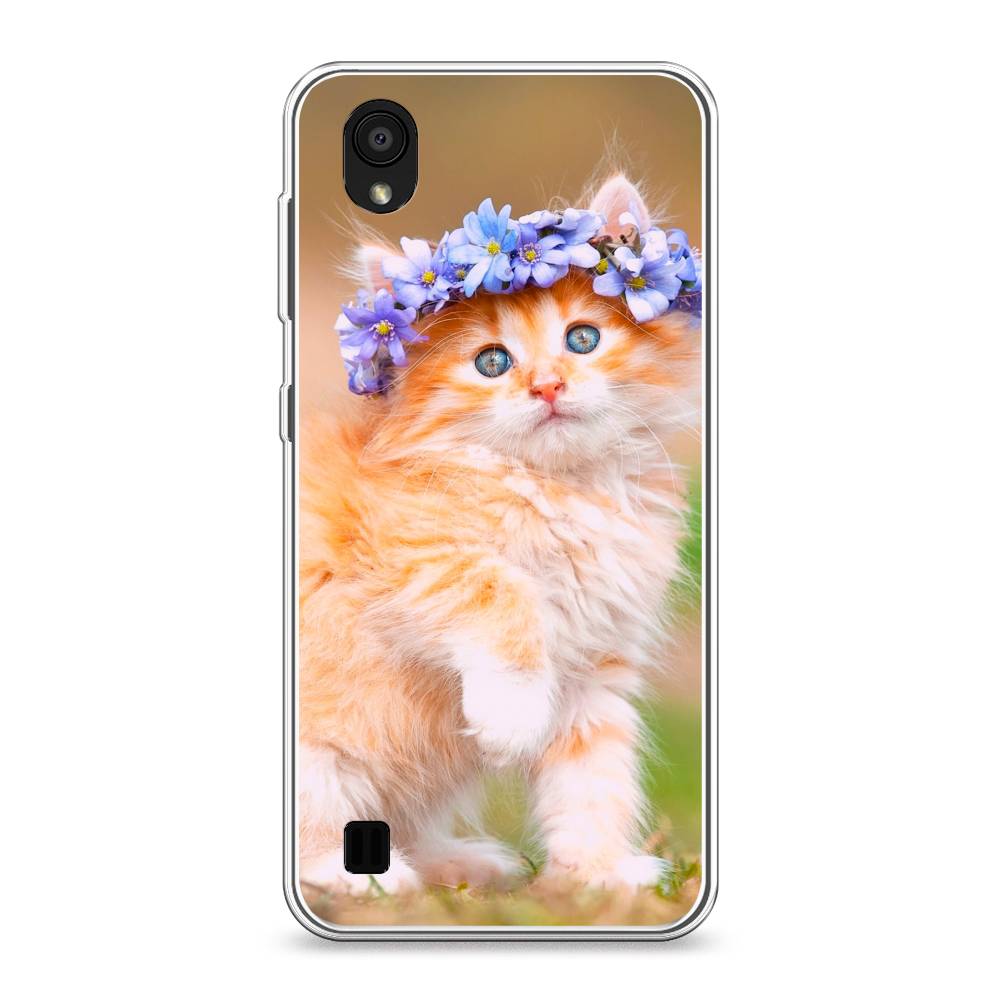 

Чехол Awog на ZTE Blade A5 (2019) / ЗТЕ Блэйд A5 (2019) "Рыжий кот в венке", Разноцветный, 133050-1