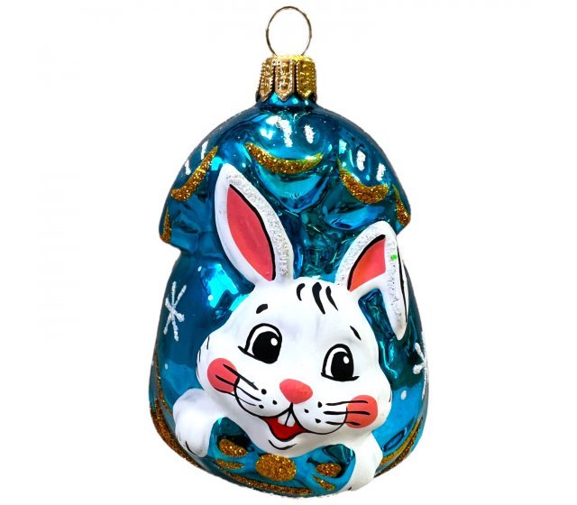 Елочная игрушка Елочка Подарок Кролик C935 1 шт. бирюзовый