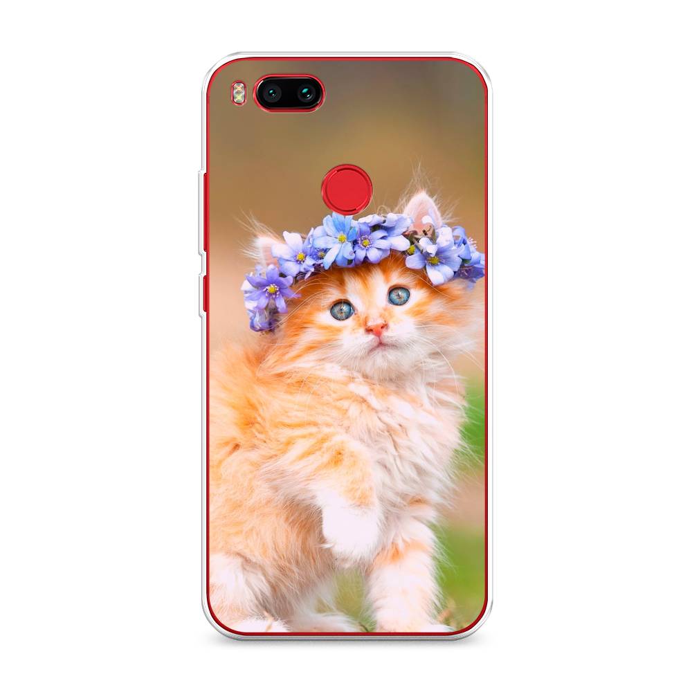

Чехол Awog на Xiaomi Mi A1 "Рыжий кот в венке", Разноцветный, 32650-1