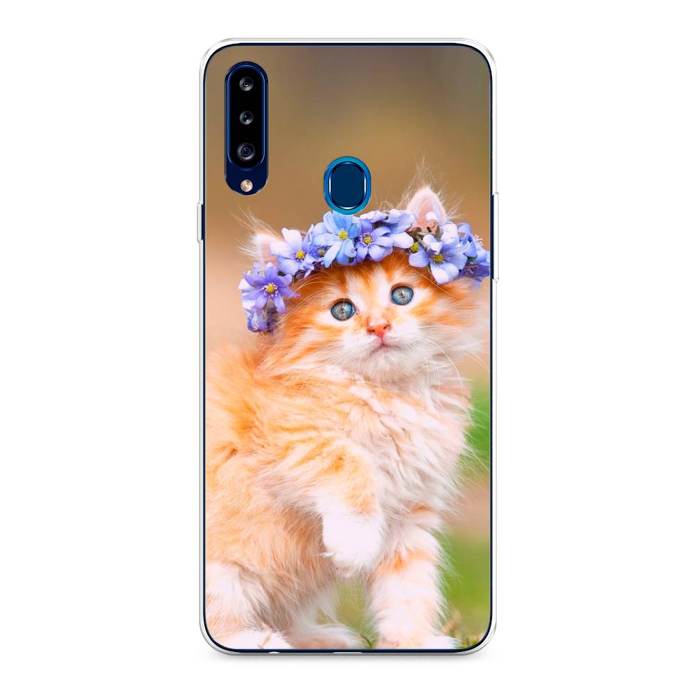 

Чехол Awog на Samsung Galaxy A20s / Самсунг A20s "Рыжий кот в венке", Разноцветный, 2100850-1