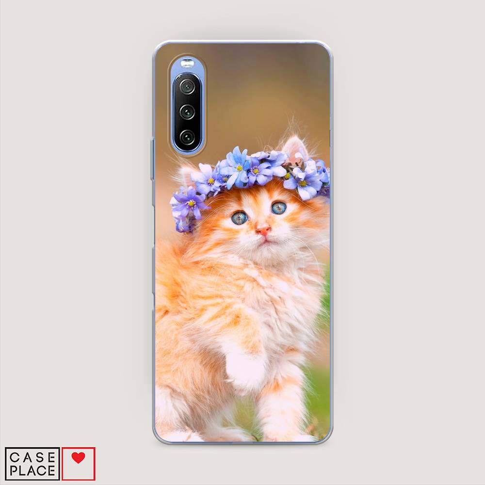 

Чехол Awog на Sony Xperia 10 III "Рыжий кот в венке", Разноцветный, 54950-1