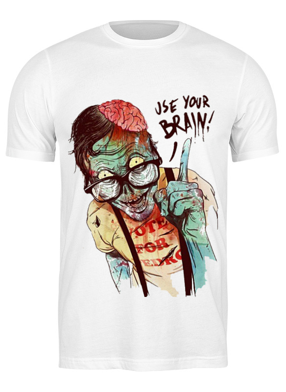

Футболка мужская Printio Clever zombie белая M, Clever zombie