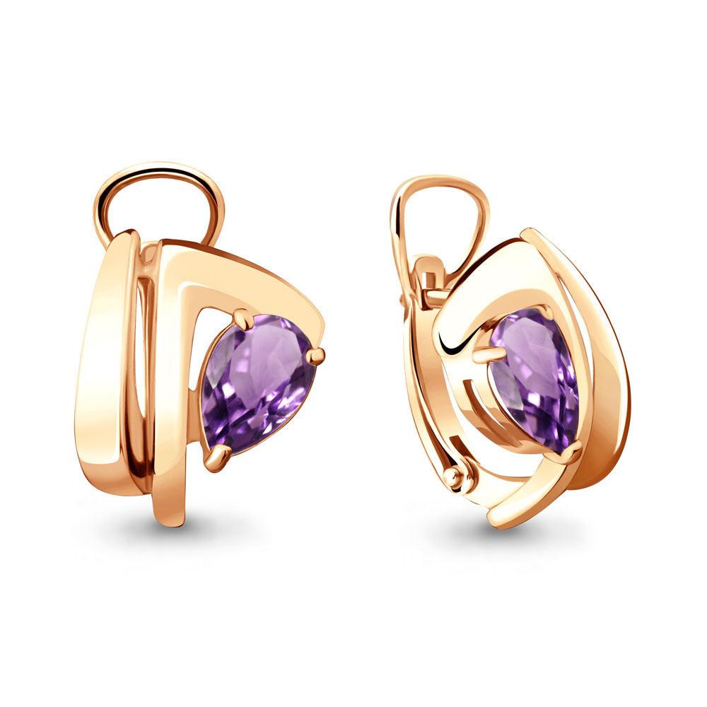 

Серьги из серебра с аметистом Aquamarine 4489804_925_з, 4489804_925_з