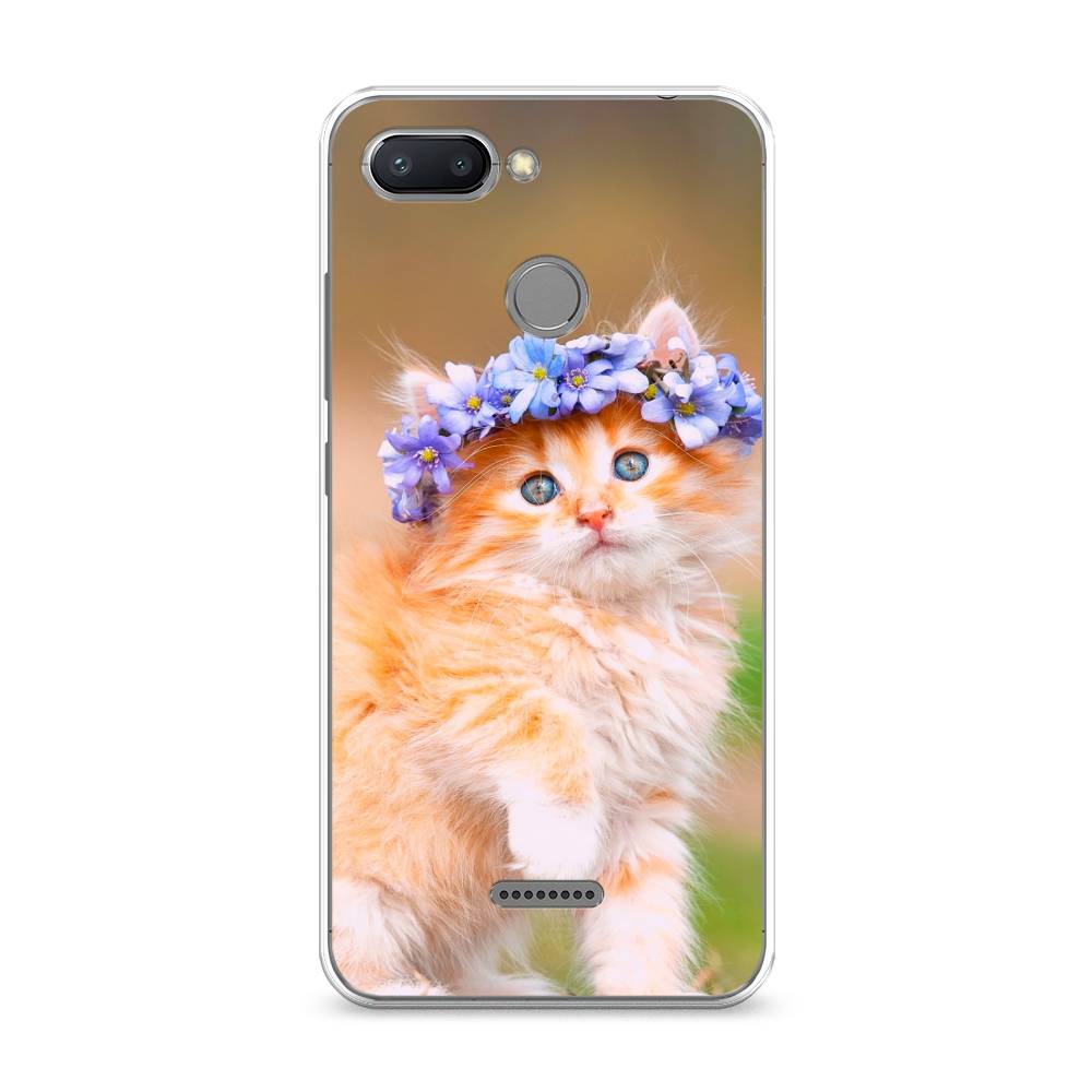 

Чехол Awog на Xiaomi Redmi 6 "Рыжий кот в венке", Разноцветный, 33850-1