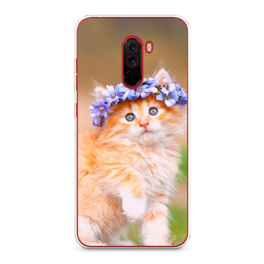 

Чехол Awog на Xiaomi Pocophone F1 "Рыжий кот в венке", Разноцветный, 34450-1
