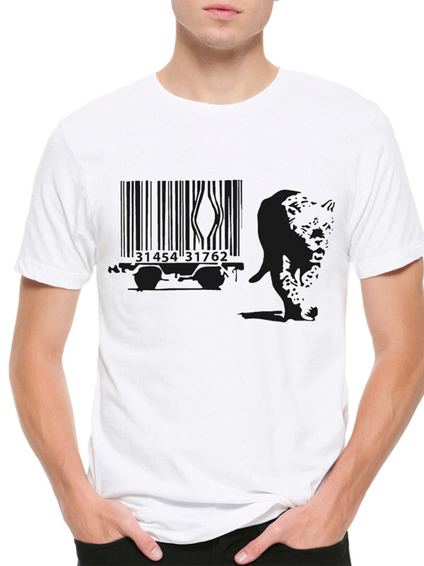 

Футболка мужская Dream Shirts Леопард Бэнкси белая S, Белый, Леопард Бэнкси