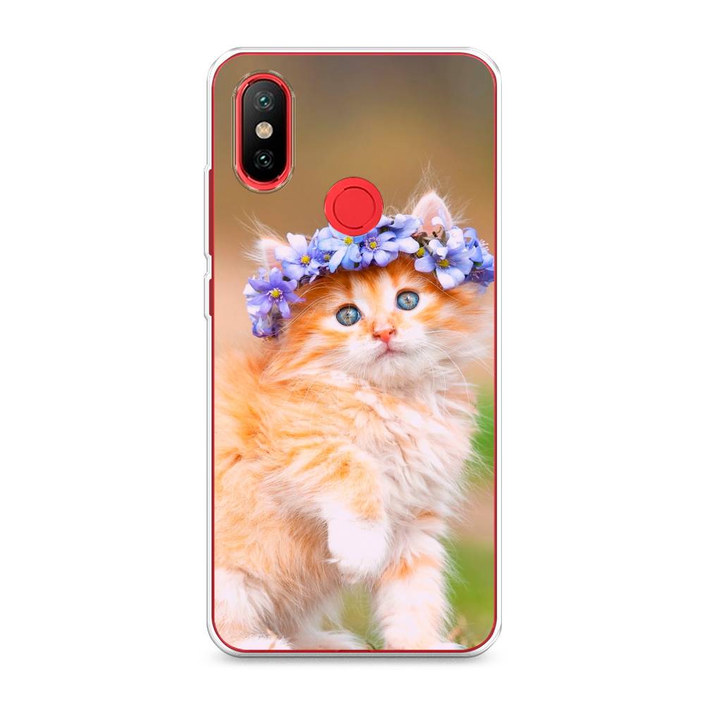 

Чехол Awog на Xiaomi Mi 6X "Рыжий кот в венке", Разноцветный, 33250-1