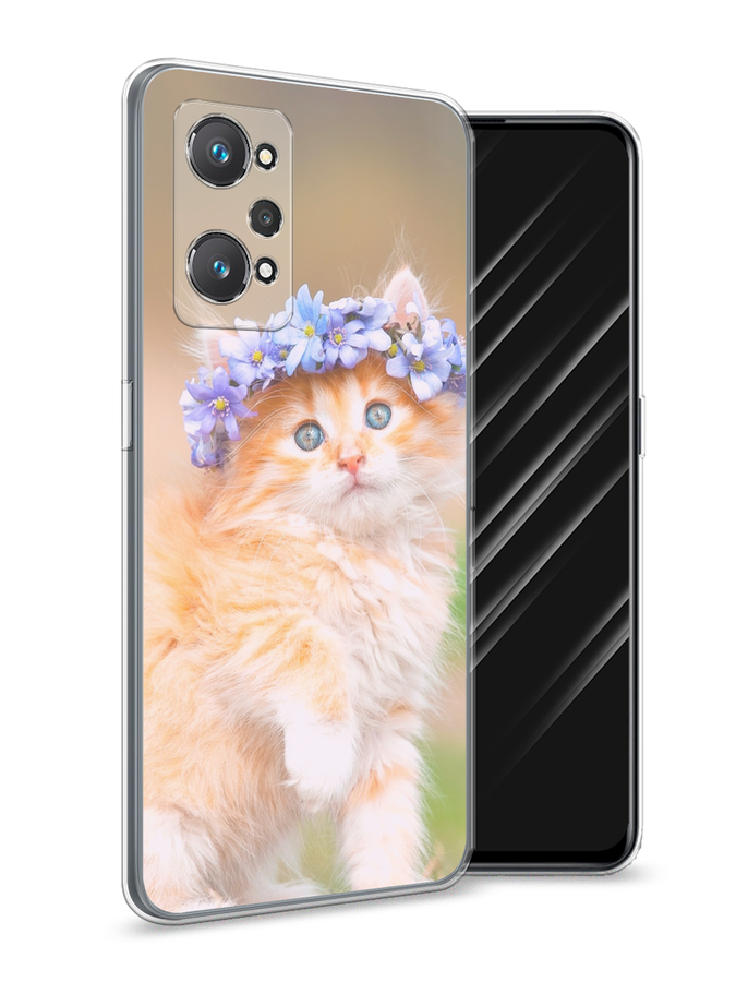 

Чехол Awog на Realme GT Neo 2 "Рыжий кот в венке", Разноцветный, 257750-1