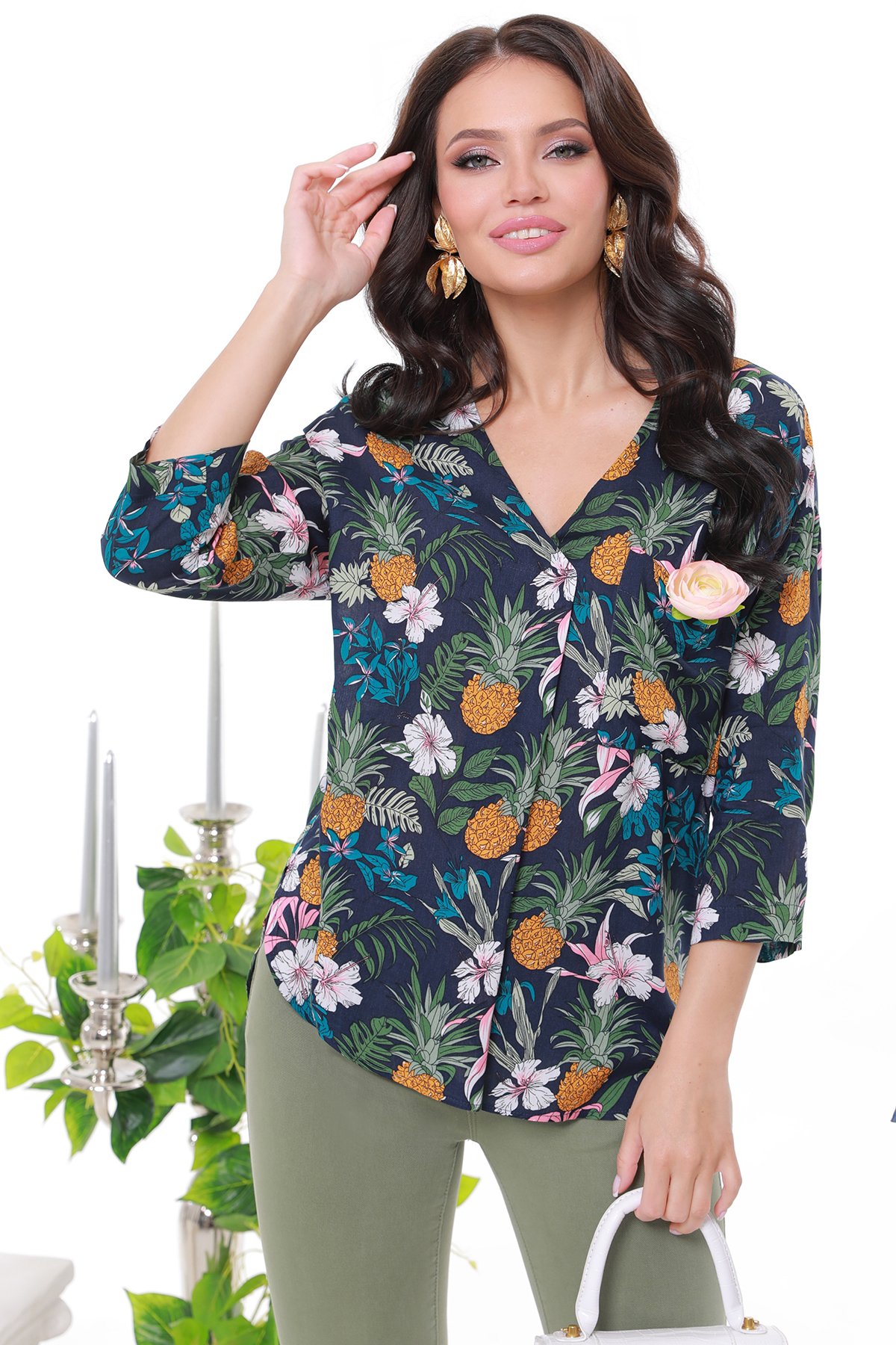 

Блуза женская DSTrend Кэтрин синяя 46 RU, Синий, Кэтрин