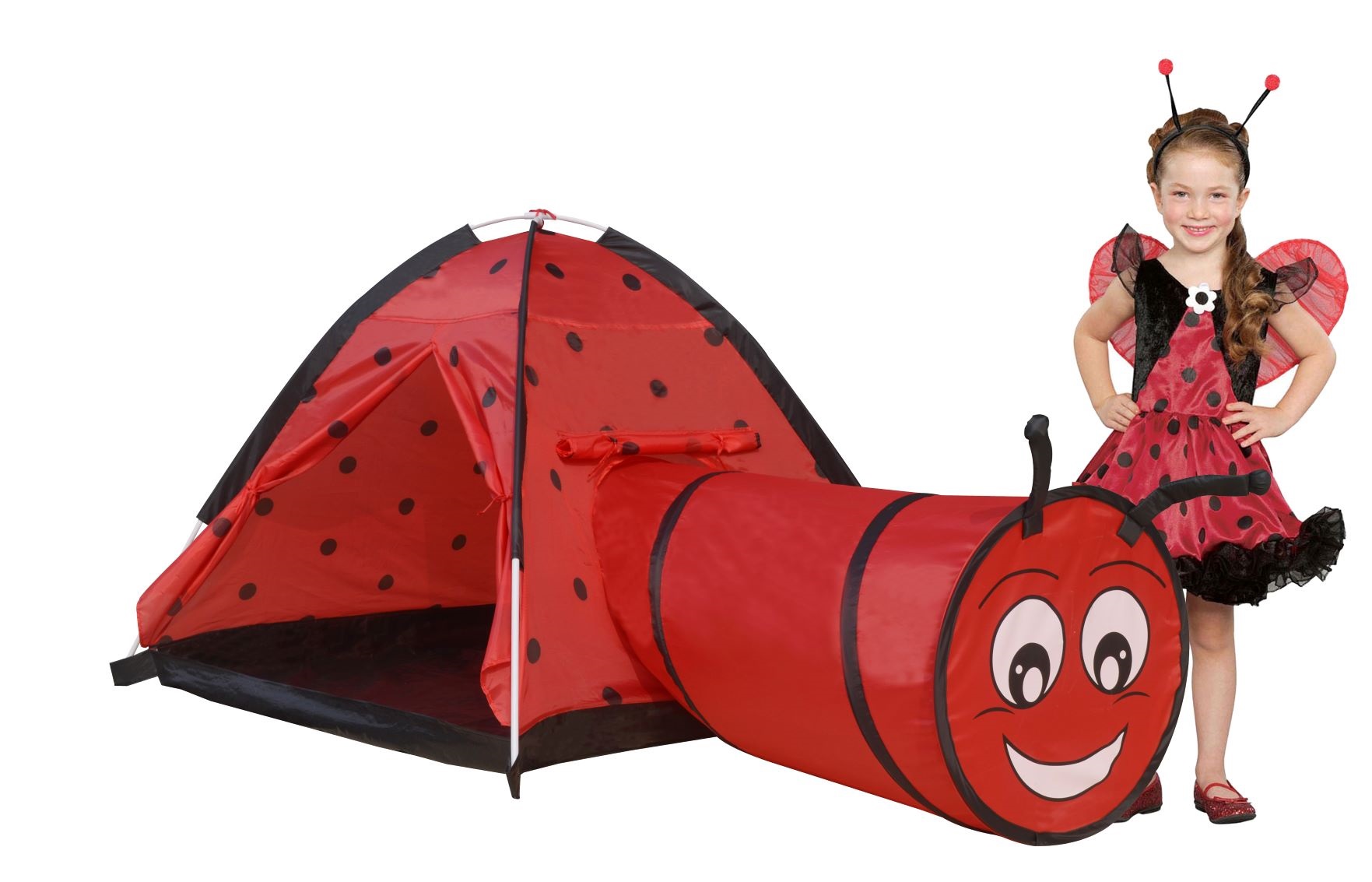 фото Игровая палатка рыжий кот божья коровка туннель 170х112х94 см. 8902