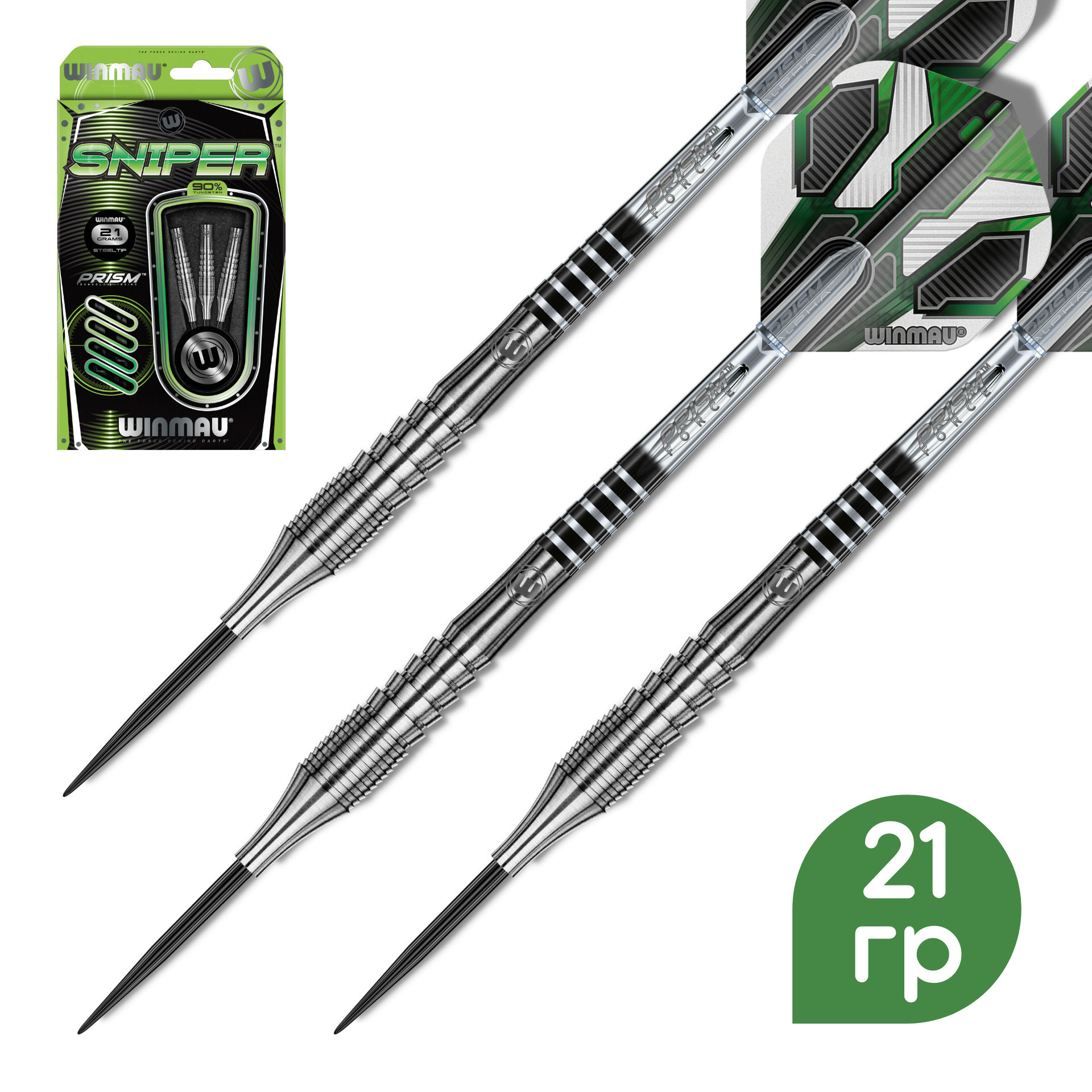 фото Дротики для игры в дартс winmau sniper steeltip 21gr (профессиональный уровень)