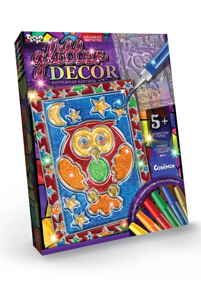 

Витражная картина Glitter Decor - Сова Данко Тойс / Danko Toys