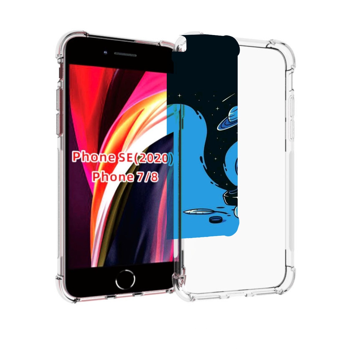 

Чехол MyPads космос из черной краски для iPhone 7 4.7 / iPhone 8 / iPhone SE 2 (2020), Прозрачный, Tocco