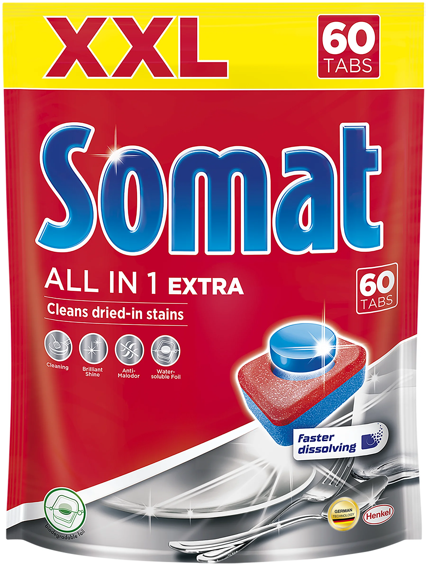 Таблетки Somat All-in-1 для посудомоечных машин, 60 шт.