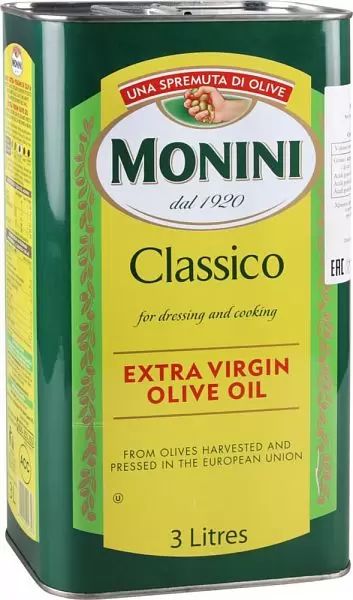 

Масло Monini extra virgin оливковое нерафинированное 3 л