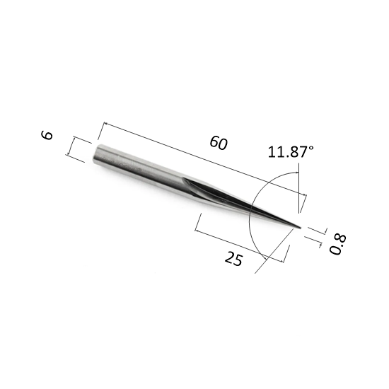 Фреза прямая двухзаходная конусная (плоский кончик) DJTOL N2ZXJ6250860 для станка ЧПУ пазовая прямая фреза атака