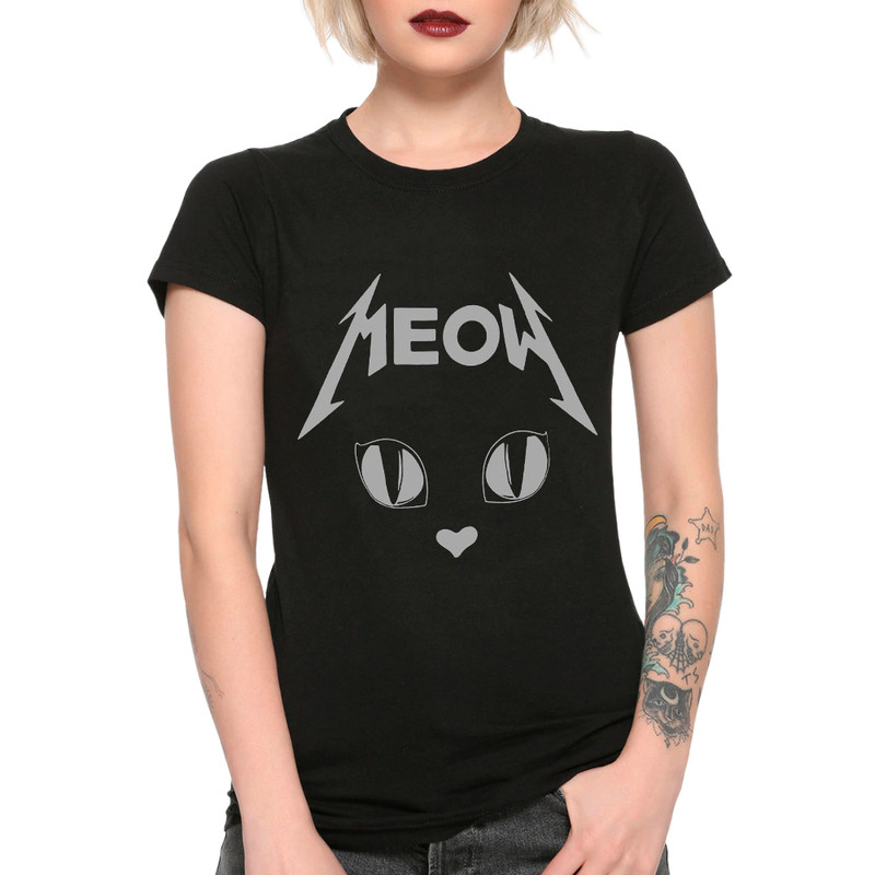 

Футболка женская Dream Shirts Котик - Металлика черная S, Черный, Котик - Металлика