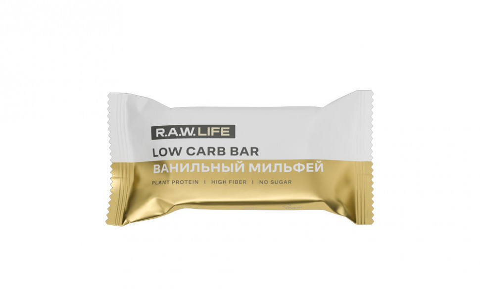 фото Батончик r.a.w. life low carb ореховый, ванильный мильфей, 35 г