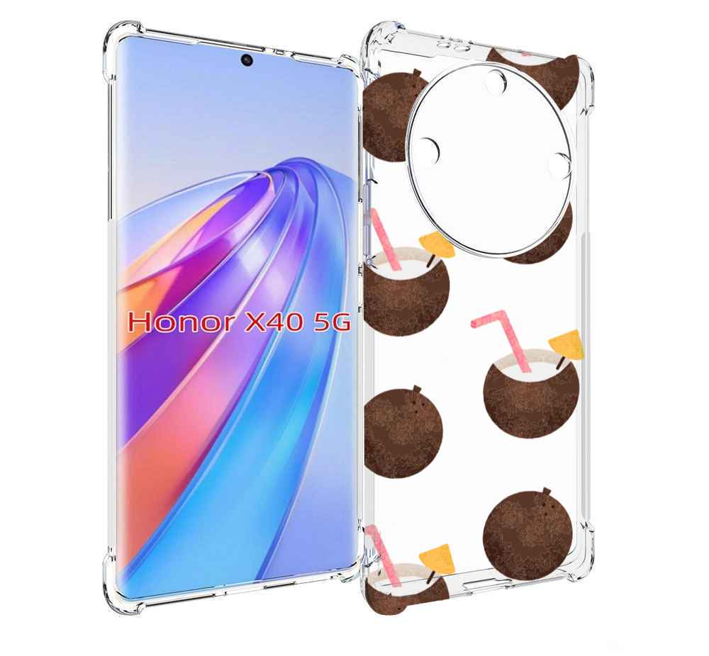 

Чехол MyPads кокосики для Honor X40, Прозрачный, Tocco