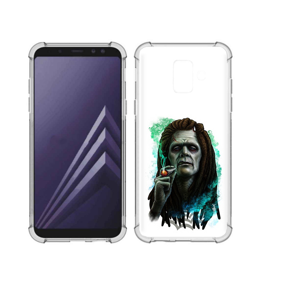 

Чехол MyPads Tocco для Samsung Galaxy A6 (2018) зеленый мужчина с сигаретой, Прозрачный, Tocco