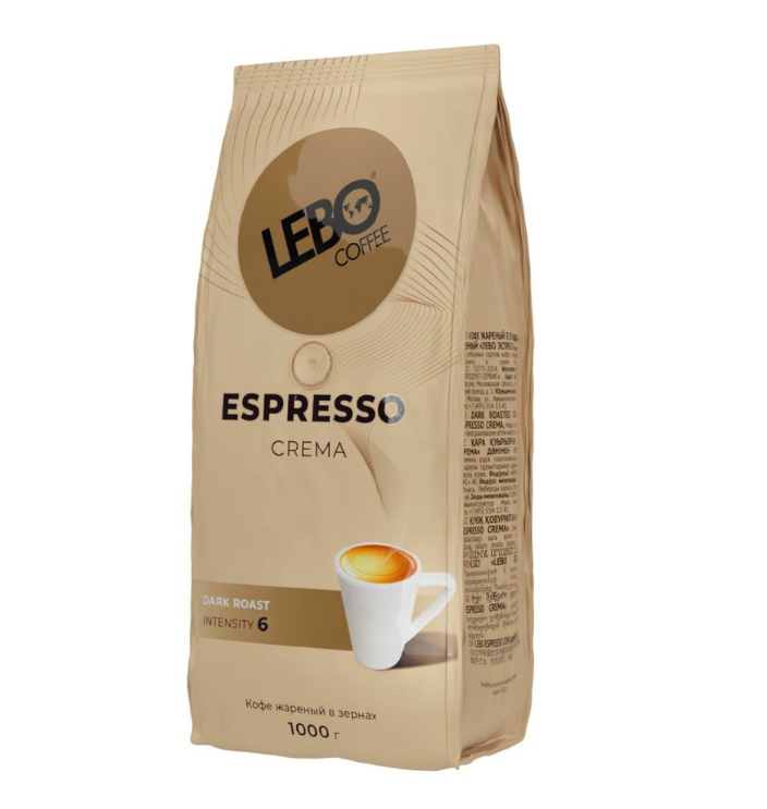 фото Кофе в зёрнах lebo espresso crema тёмная обжарка, 1 кг