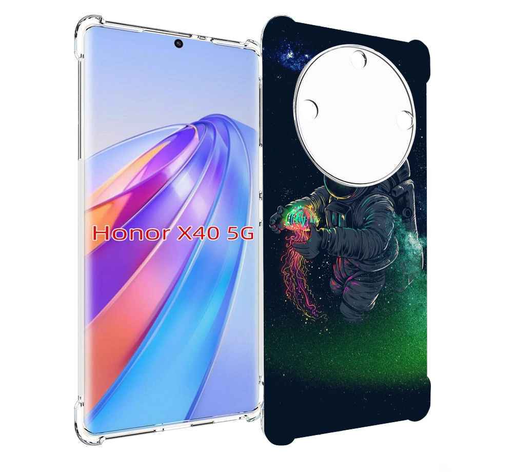 

Чехол MyPads космонавт-с-оружием-арты для Honor X40, Прозрачный, Tocco