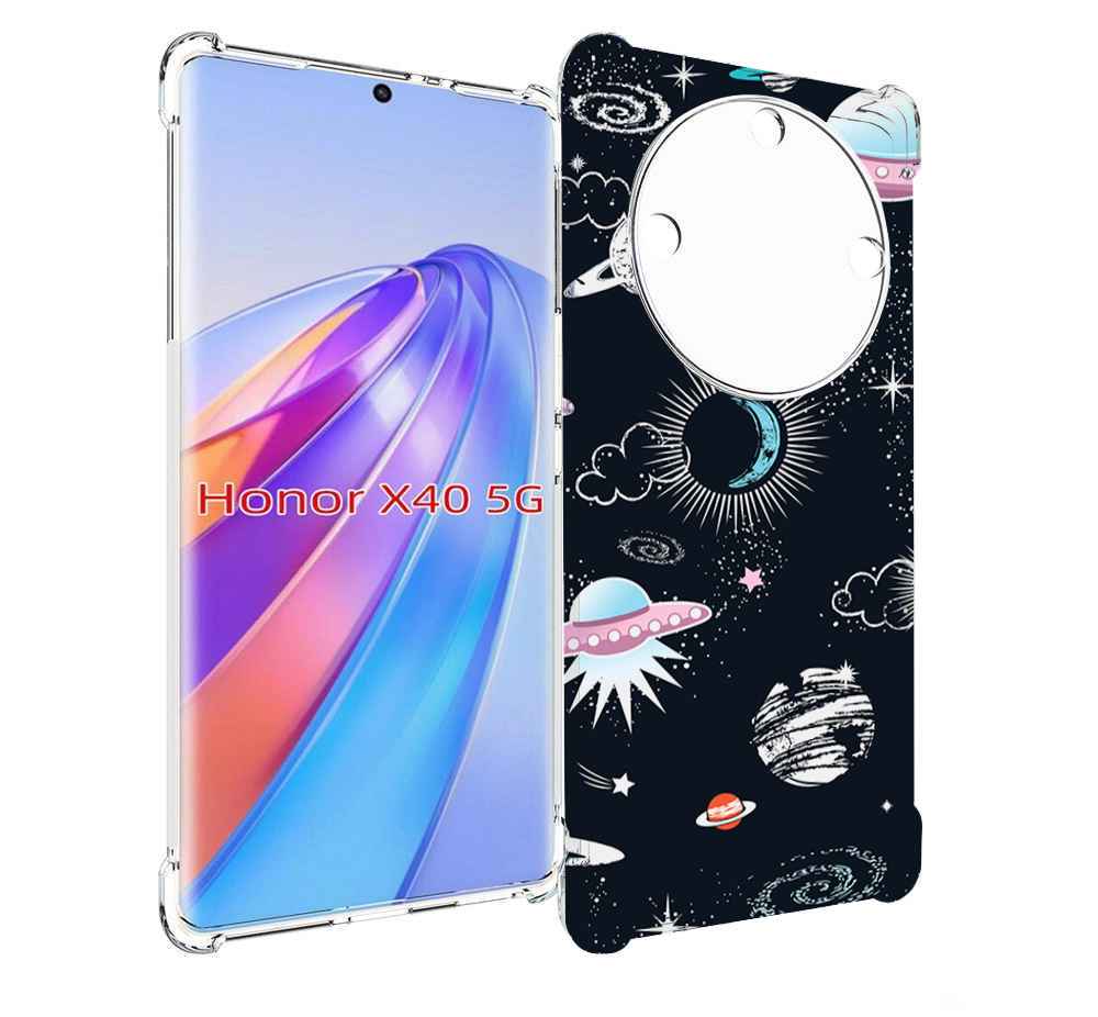 

Чехол MyPads космос-мини-картинки для Honor X40, Прозрачный, Tocco