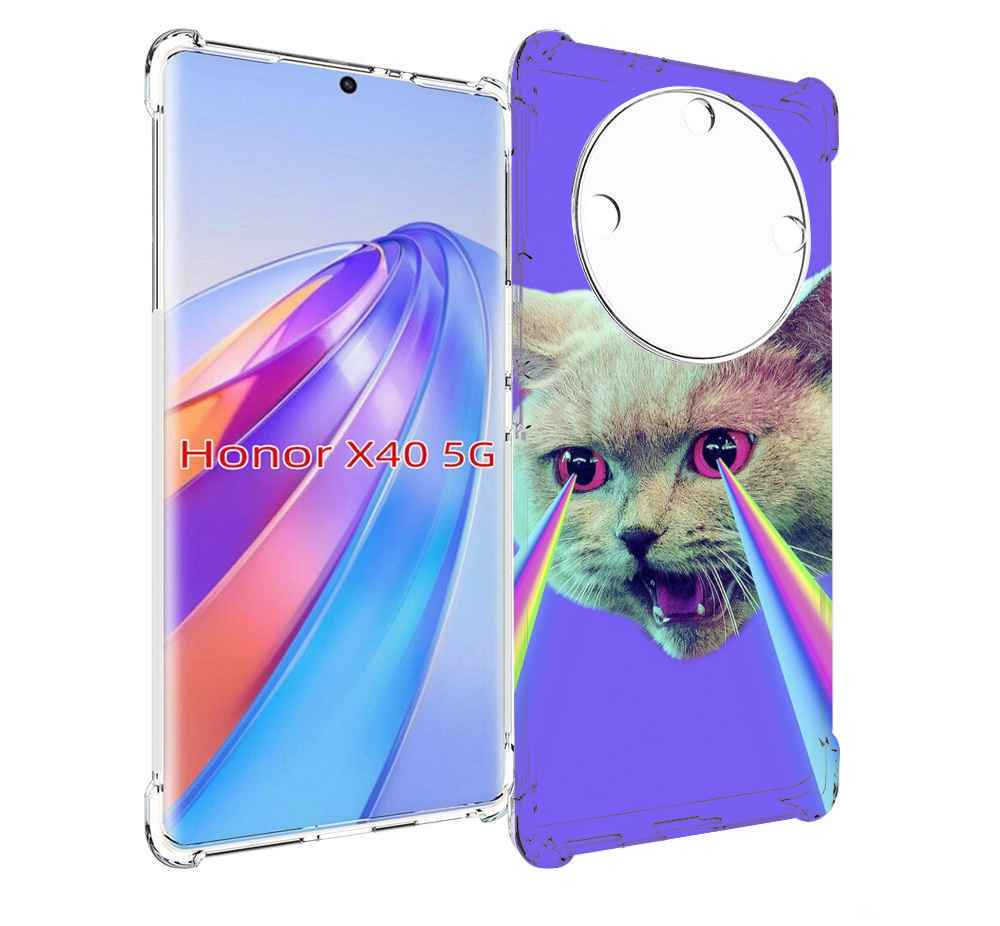 

Чехол MyPads кот с радугой в глазах для Honor X40, Прозрачный, Tocco