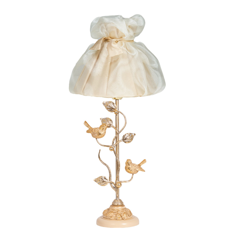 Настольная лампа Терра Spring Айвори с абажуром Мадлен Жемчуг