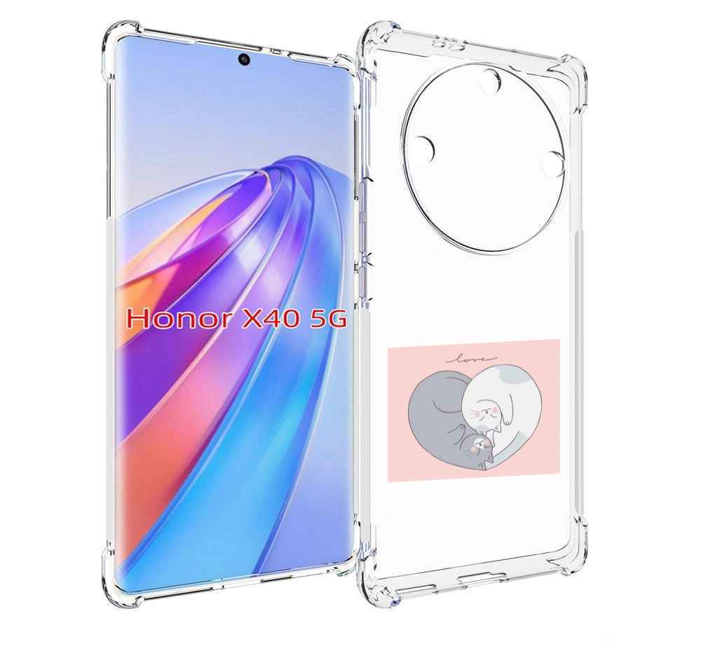 

Чехол MyPads котики-в-форме-сердца для Honor X40, Прозрачный, Tocco