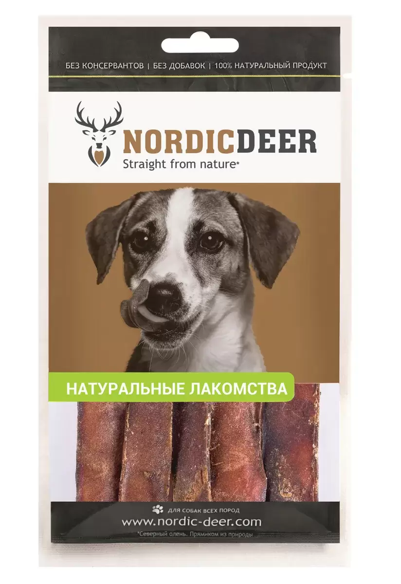 фото Лакомство nordic deer для собак, говяжья спиралька, 100 г