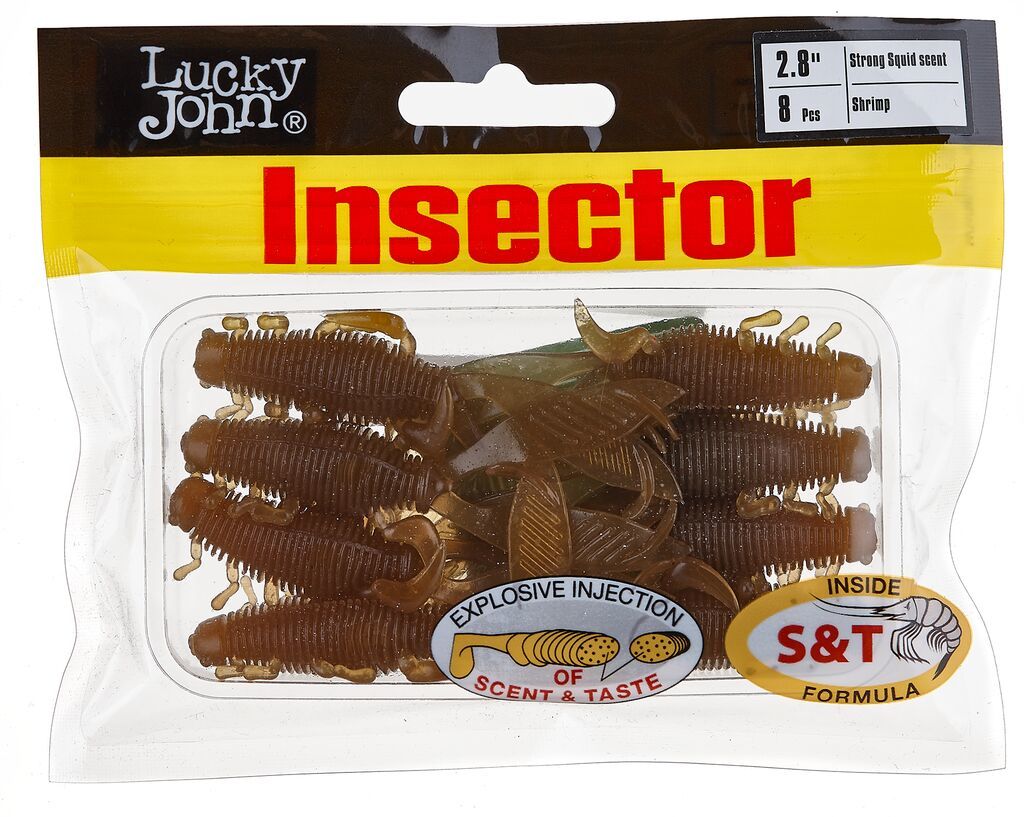 

Силиконовая приманка Lucky John Insector 70 мм, S18, 8 шт., Коричневый;бежевый