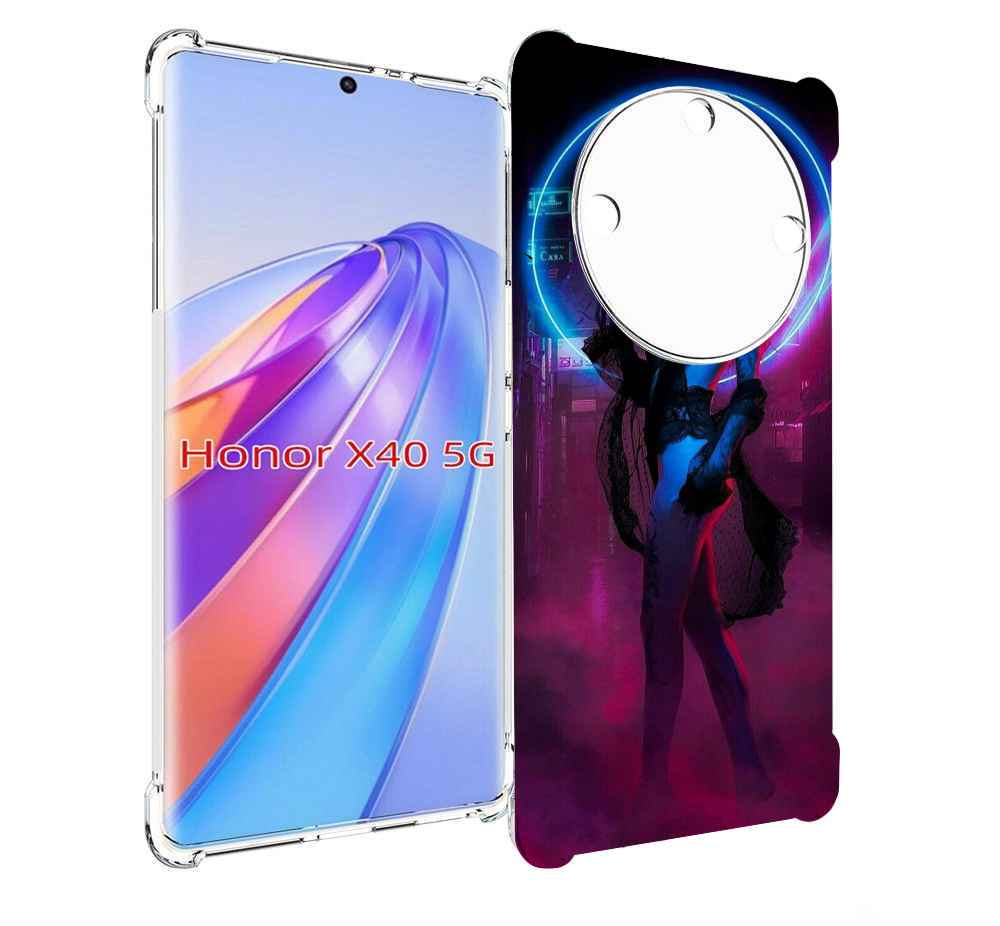 

Чехол MyPads красивая девушка в дыму неон женский для Honor X40, Прозрачный, Tocco
